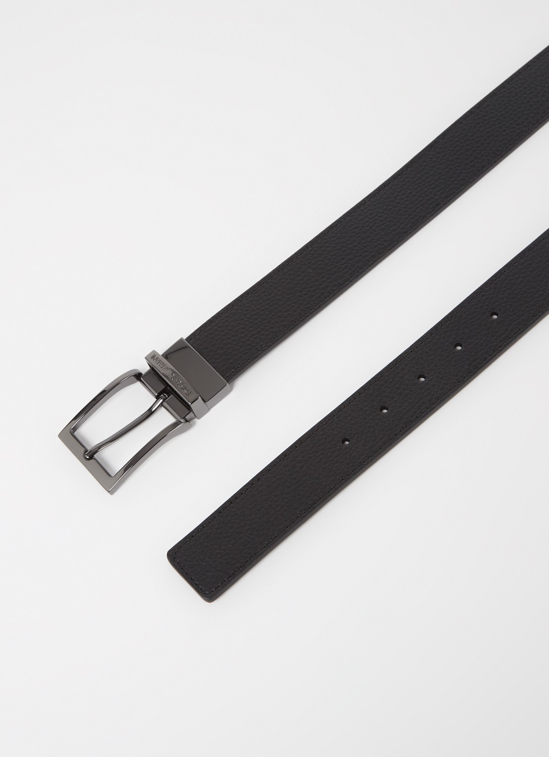 Armani Riem van leer - detail diepzwart