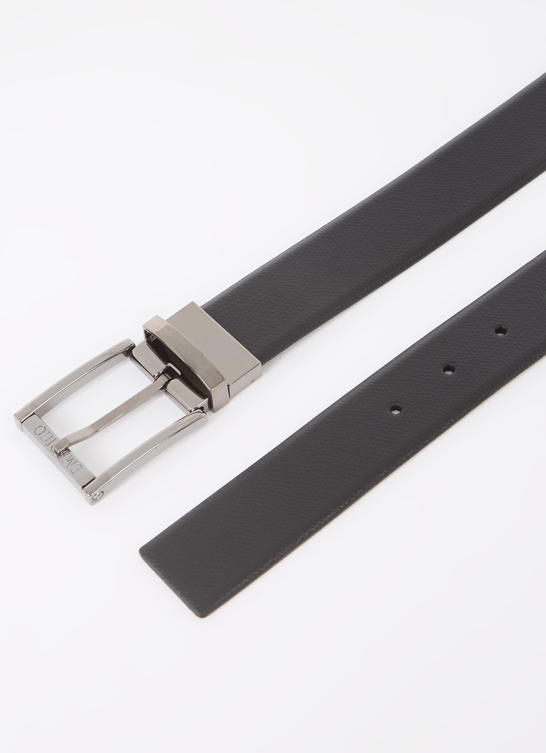 Armani Riem van leer  - detail 2 diepzwart