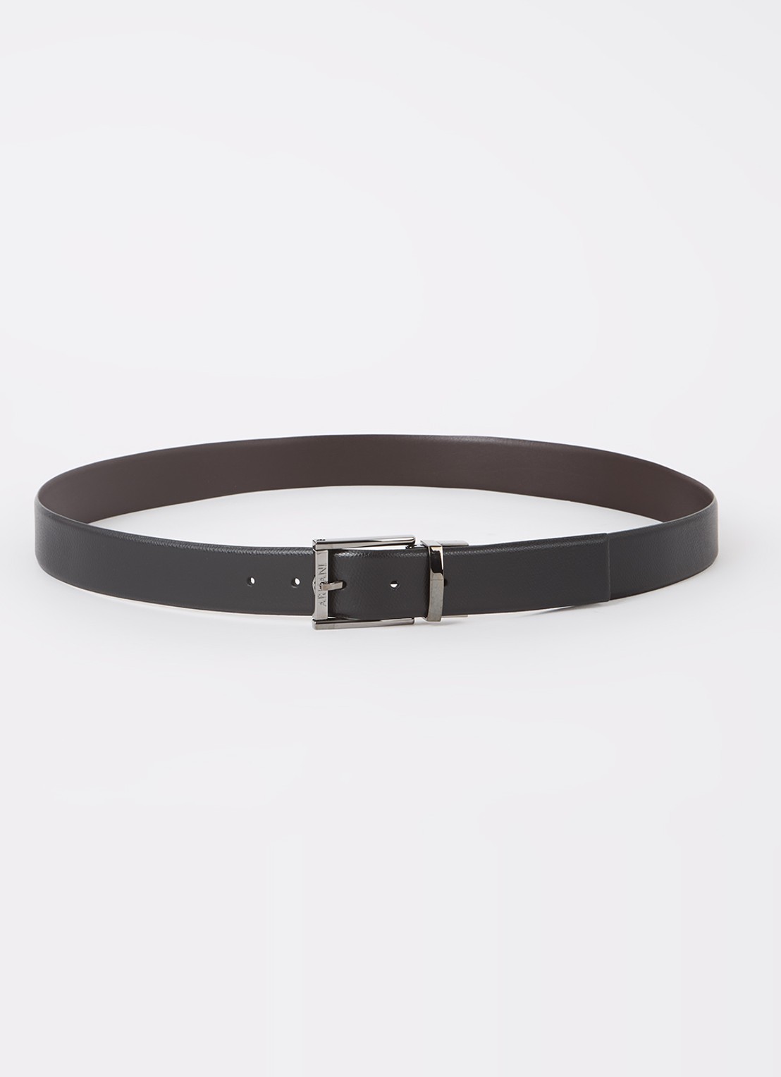 Armani Riem van leer  - voorkant diepzwart