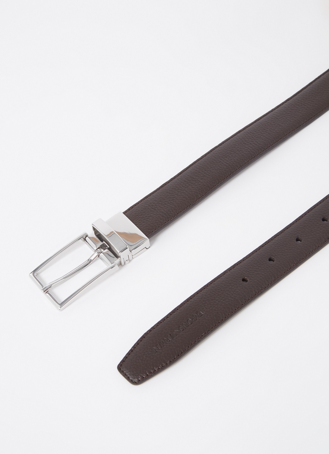 Armani Riem van leer - detail donkerbruin