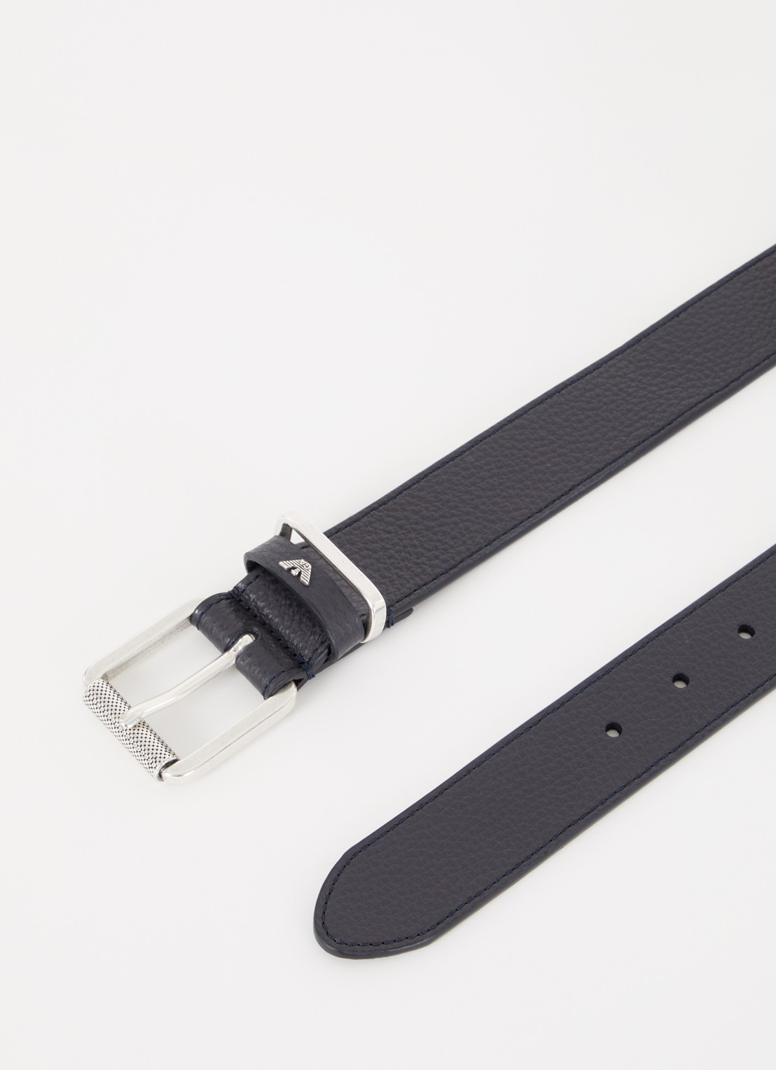 Armani Riem van leer  - detail donkerblauw