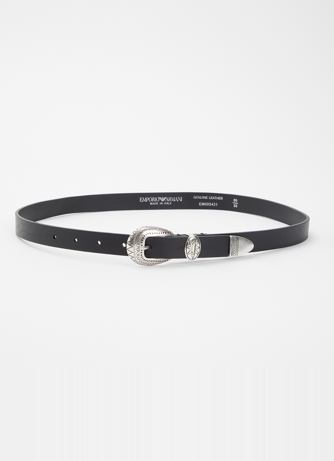 Armani Riem van leer - voorkant zwart