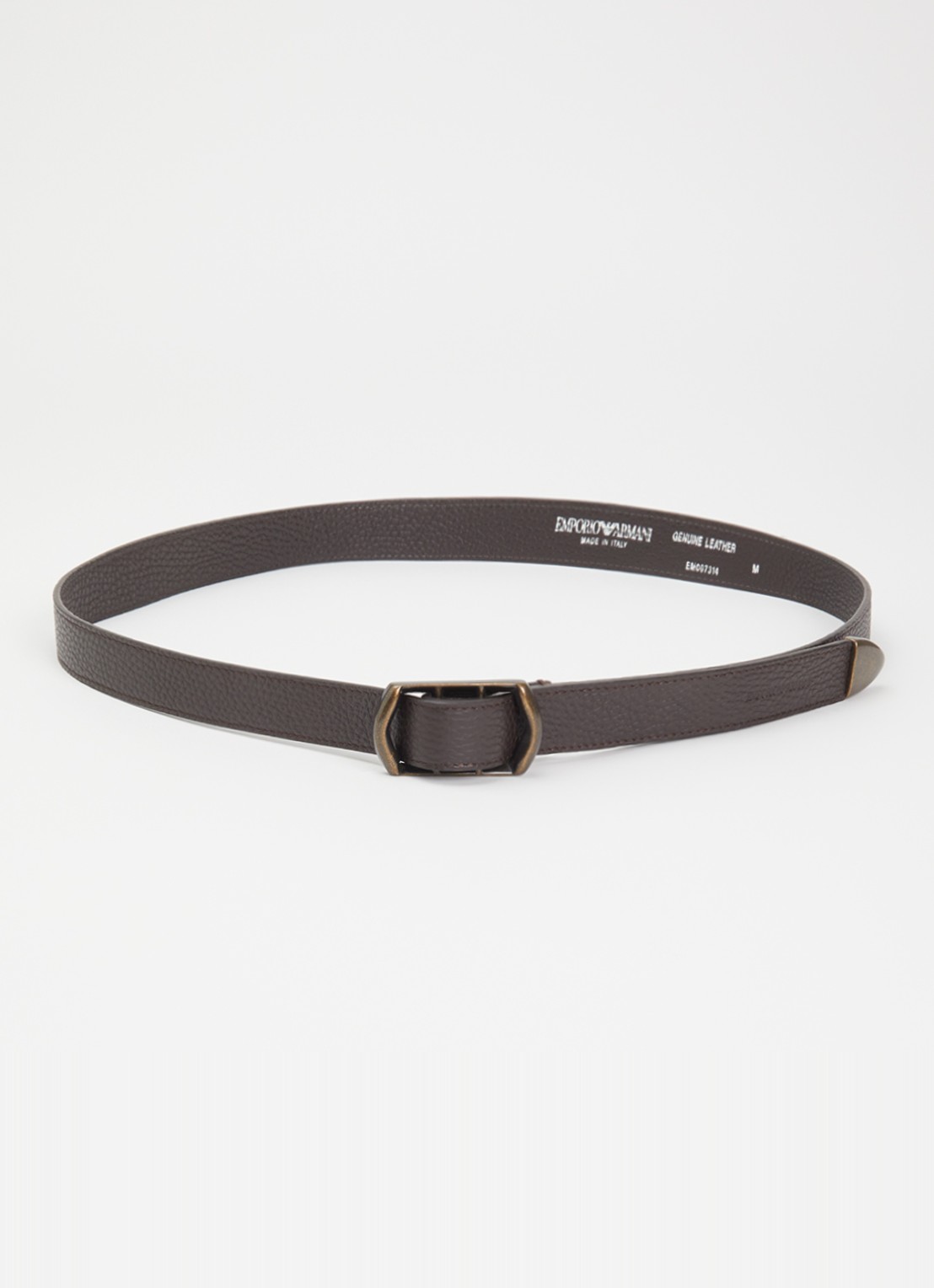 Armani Riem van leer - voorkant donkerbruin