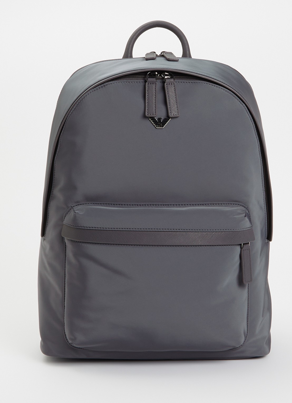 Armani Rugzak met logo en 15 inch laptopvak  - voorkant antraciet