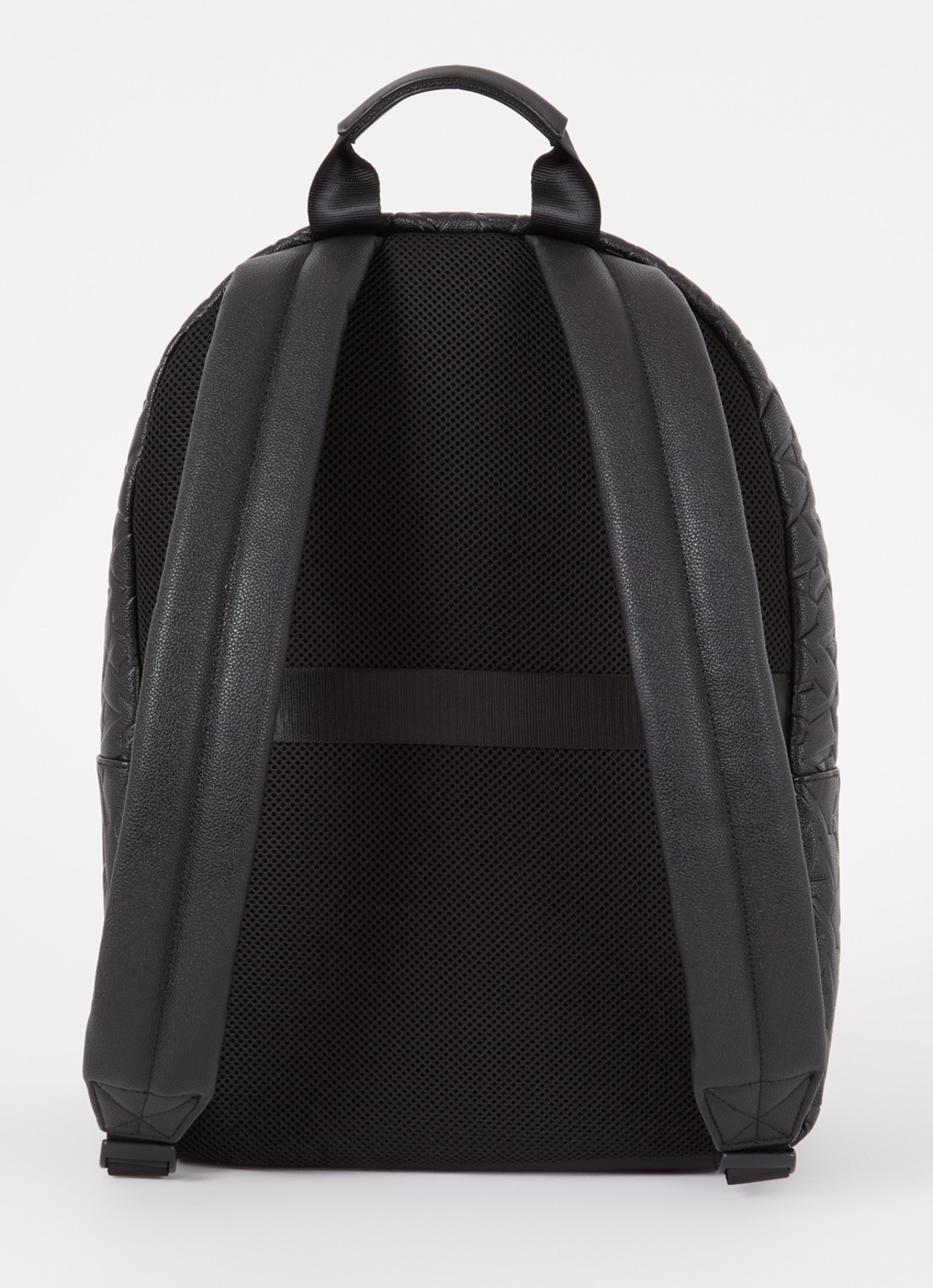 Armani Rugzak met logoprint en 13 inch laptopvak  - achterkant zwart