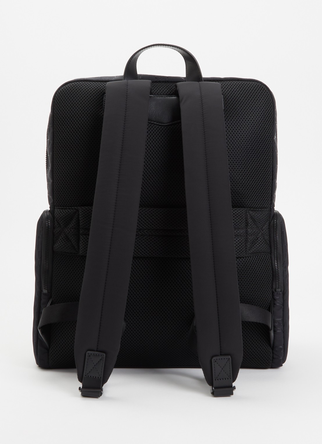 Armani Rugzak met logoprint en 15 inch laptopvak - achterkant 3 zwart