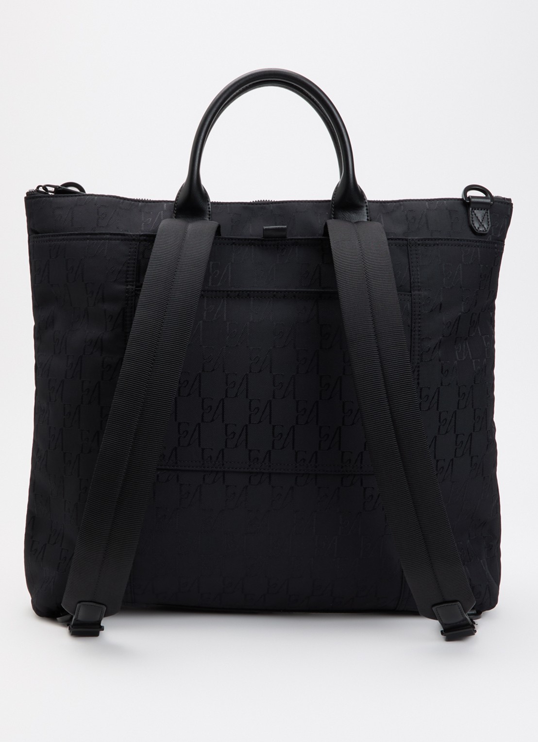 Armani Rugzak met logoprint en afneembare schouderriem - achterkant 5 zwart