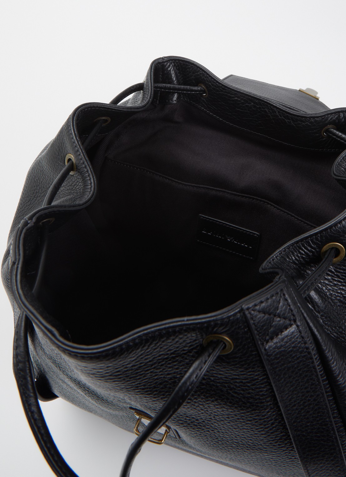 Armani Rugzak van leer - detail 3 zwart
