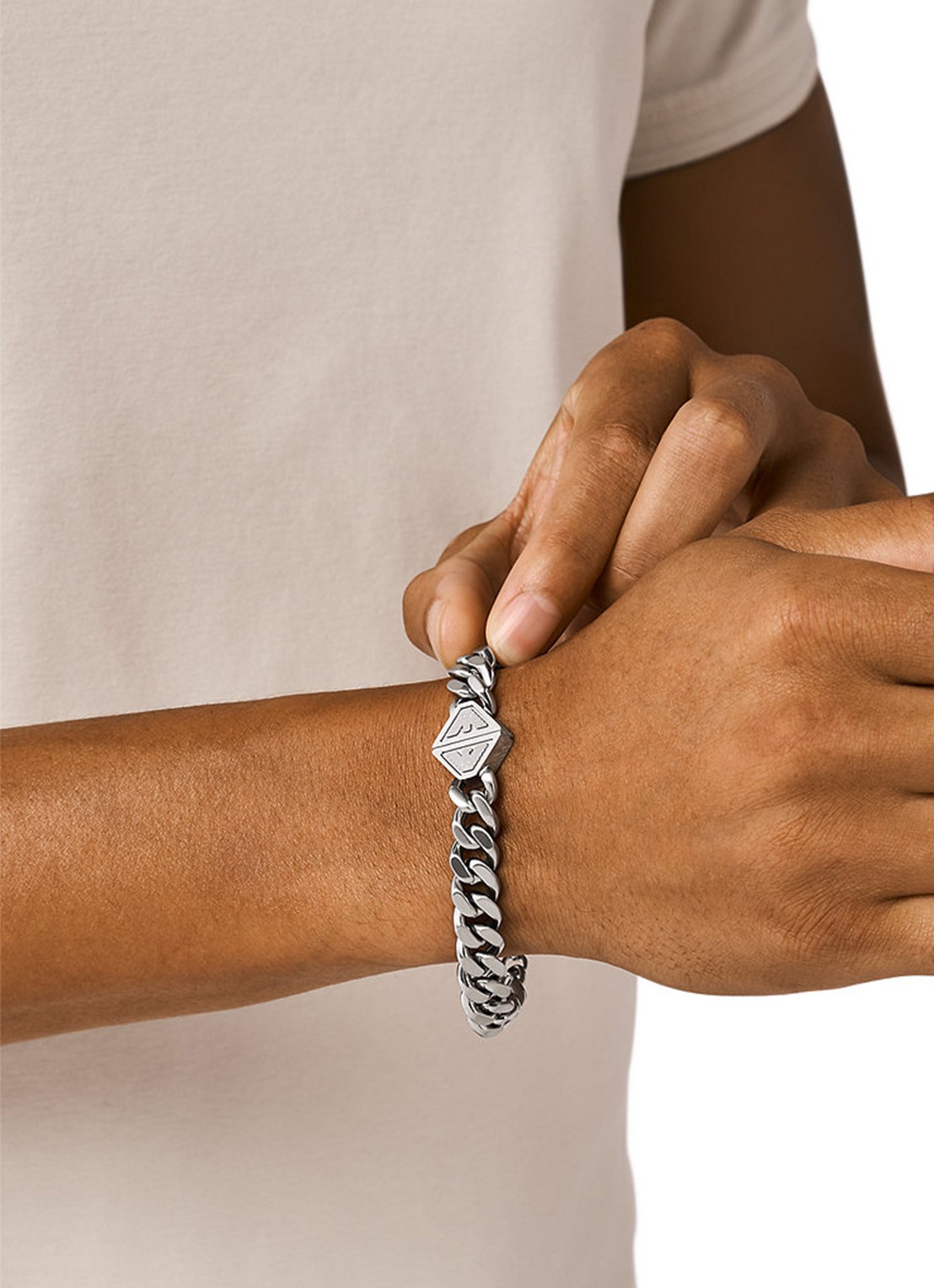 Armani Schakelarmband EGS3132040 - voorkant 2 zilver