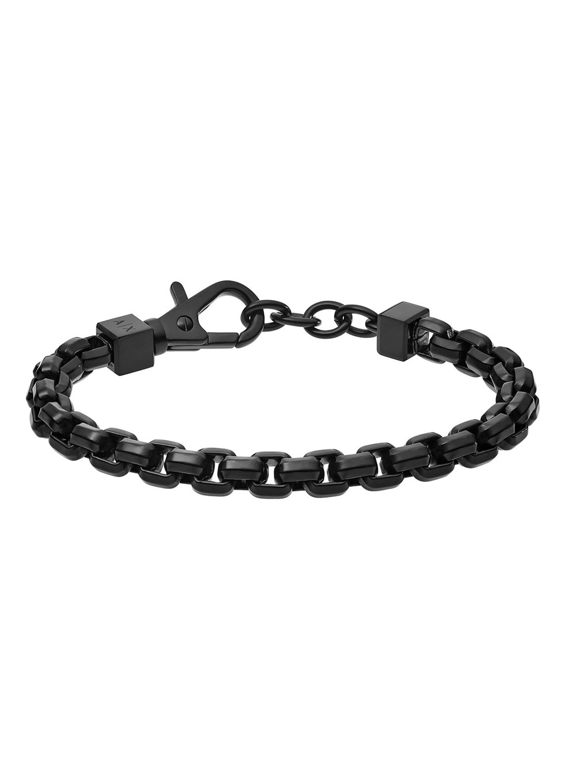 Armani Schakelarmband met logo AXG0047001 - voorkant zwart