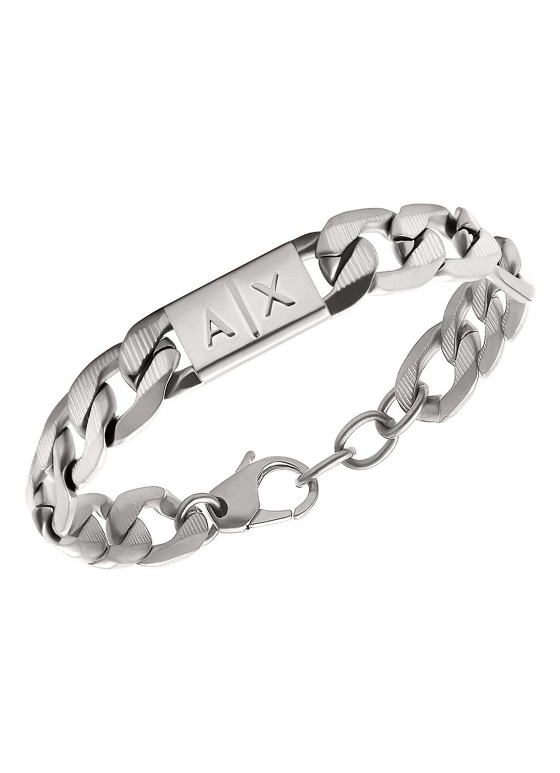 Armani Schakelarmband met logo AXG0077040 - detail 3 zilver