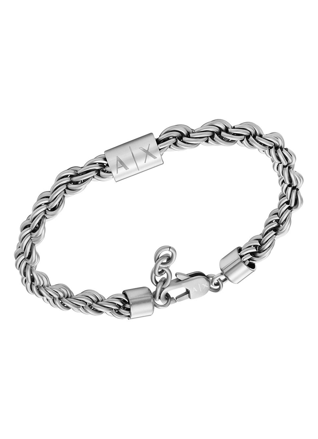 Armani Schakelarmband met logo AXG0123040 - detail 2 zilver