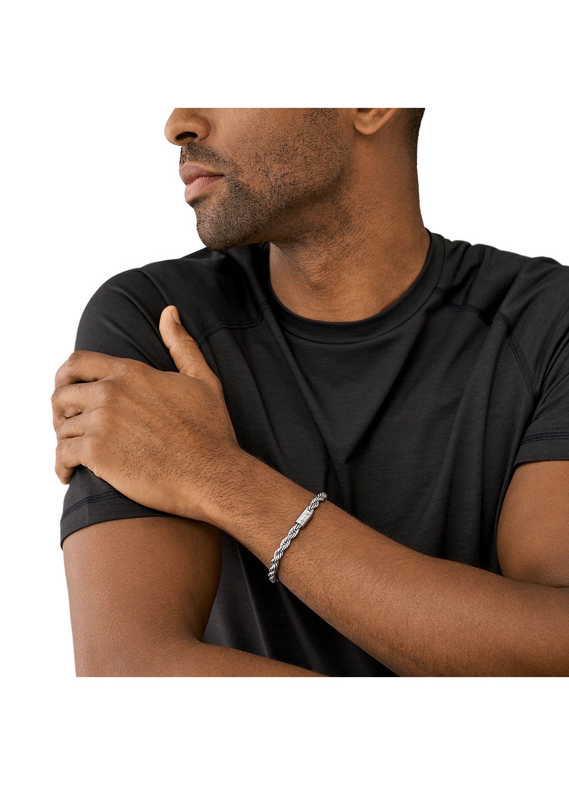 Armani Schakelarmband met logo AXG0123040 - detail 3 zilver