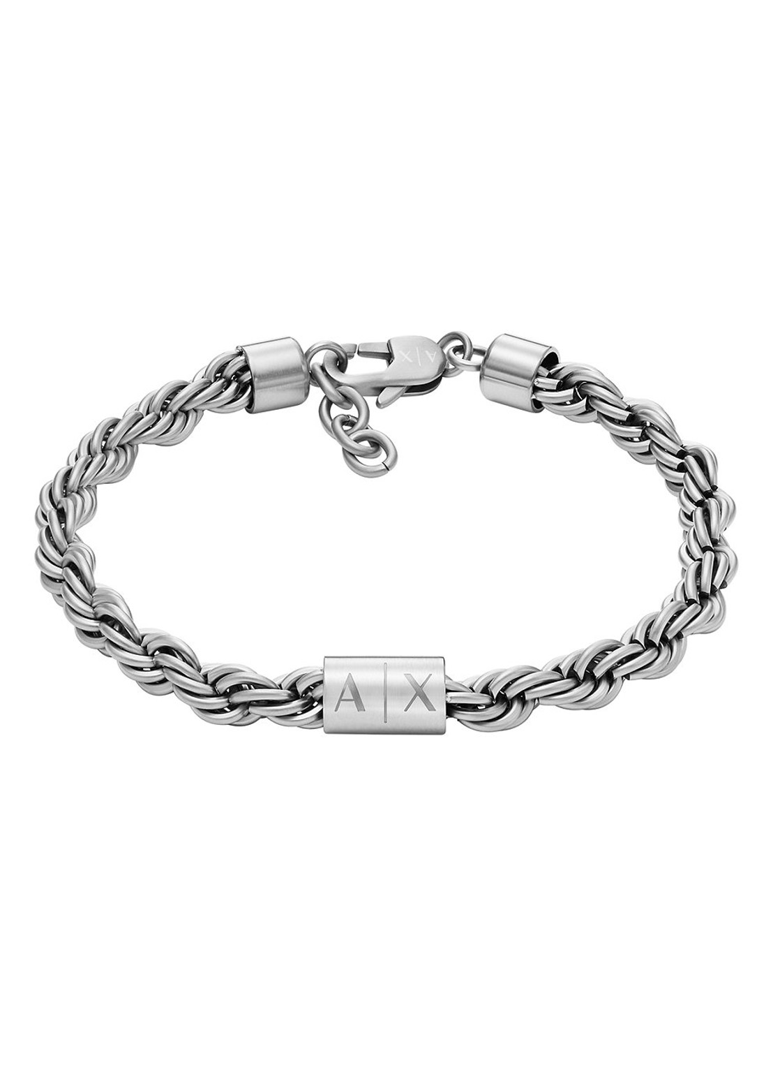 Armani Schakelarmband met logo AXG0123040 - voorkant zilver