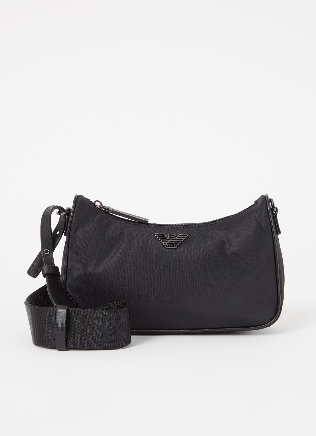 Armani Schoudertas met logo - voorkant 3 zwart