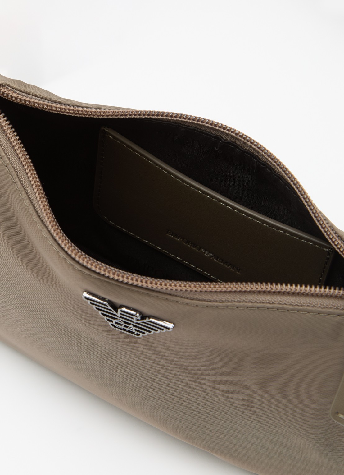 Armani Schoudertas met logo - detail bronsgroen