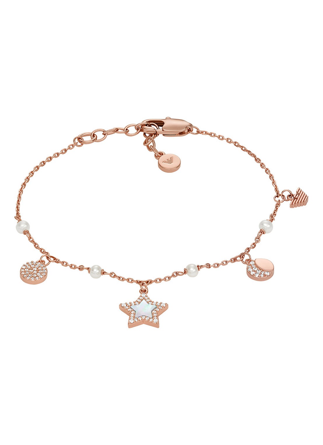 Armani Sentimental armband met bedels EGS3107221 - voorkant roségoud