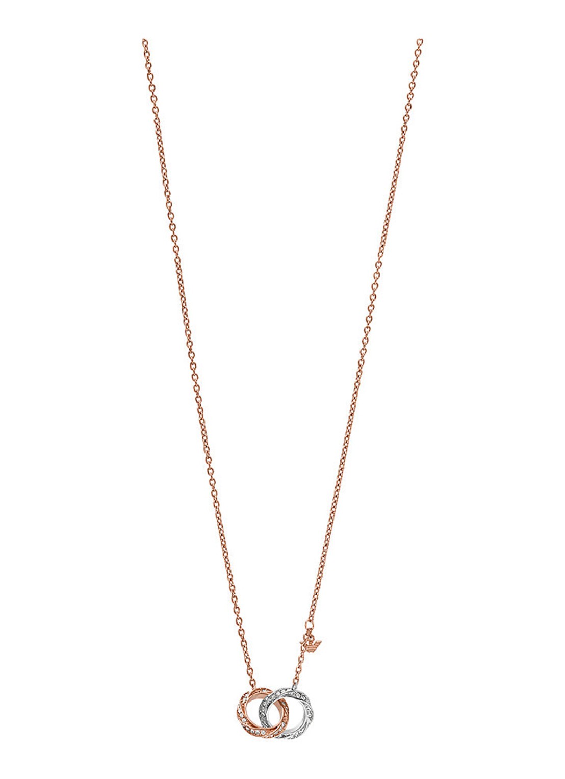 Armani Sentimental ketting met kristal EGS3004221 - voorkant roségoud