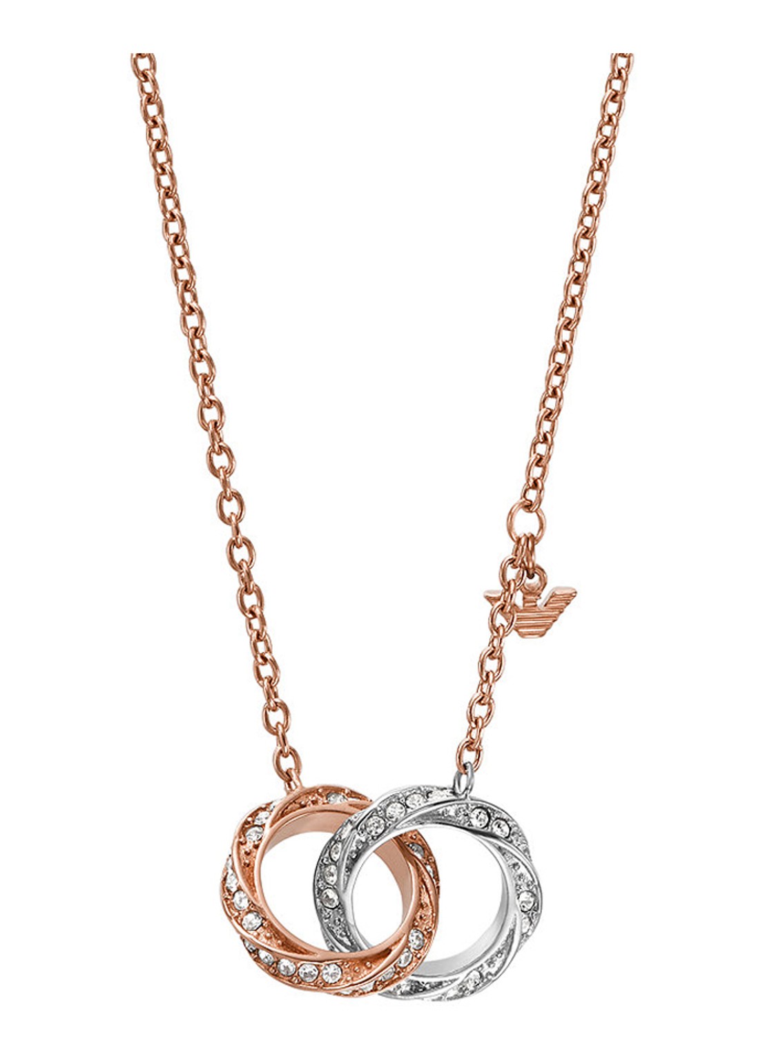 Armani Sentimental ketting met kristal EGS3004221 - voorkant 2 roségoud