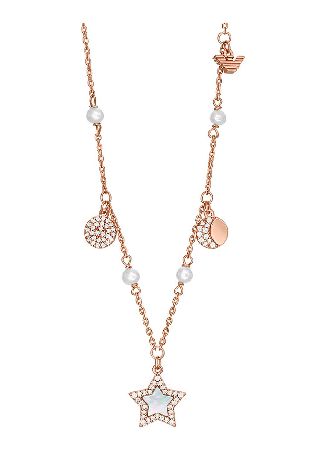 Armani Sentimental ketting met zirkonia EGS3106221 - detail 2 roségoud