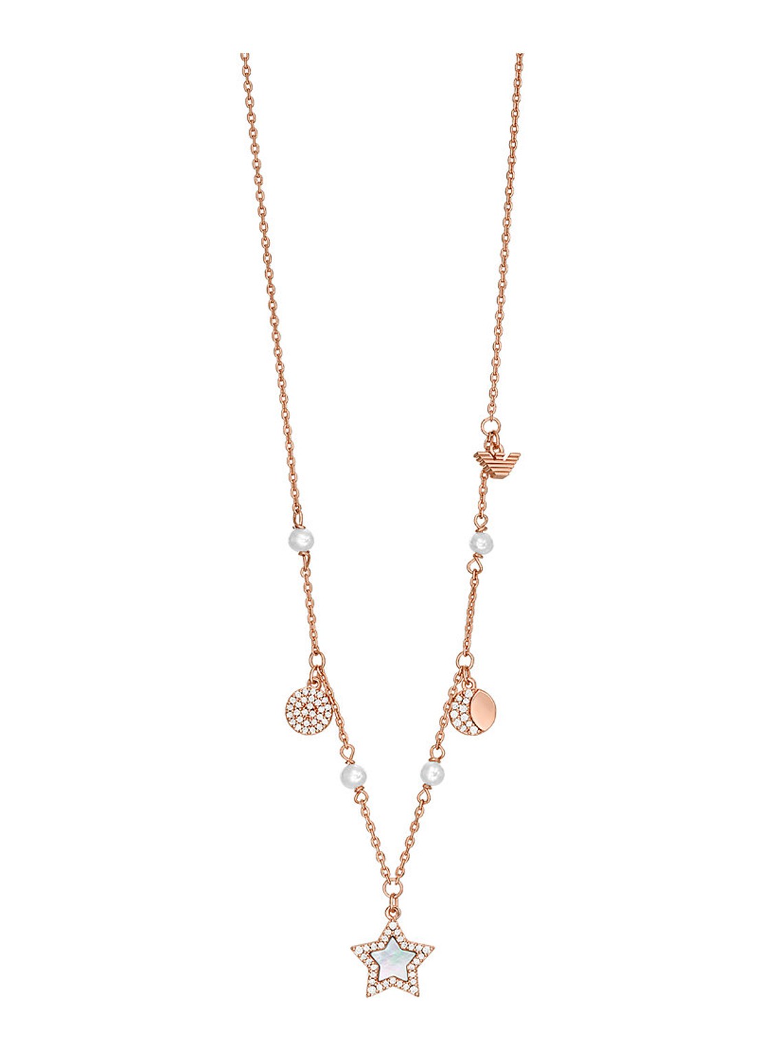 Armani Sentimental ketting met zirkonia EGS3106221 - voorkant roségoud