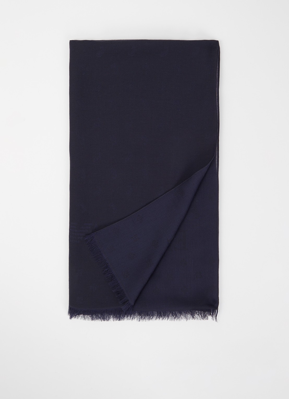Armani Sjaal met logoprint 180 x 80 cm - voorkant 3 donkerblauw