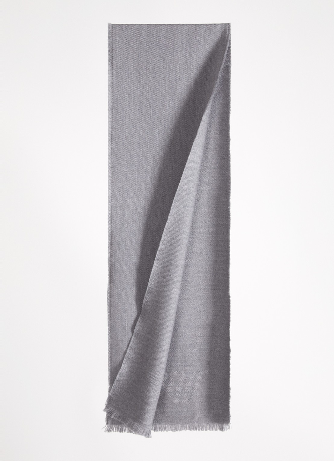 Armani Sjaal van scheerwol 180 x 26 cm - detail 2 grijs