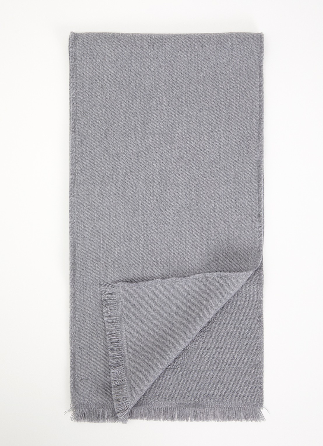 Armani Sjaal van scheerwol 180 x 26 cm - voorkant grijs