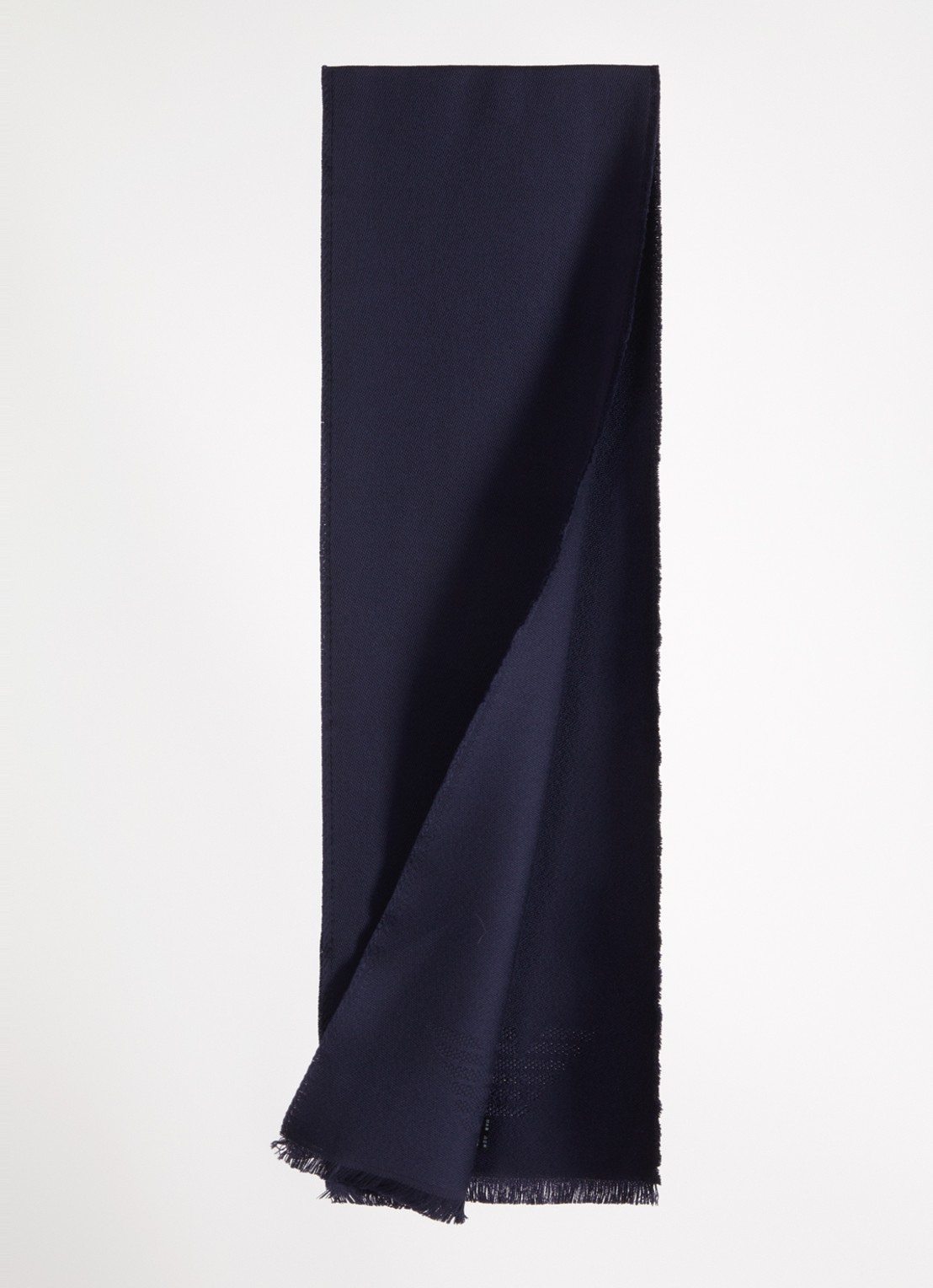 Armani Sjaal van scheerwol 180 x 26 cm - detail donkerblauw