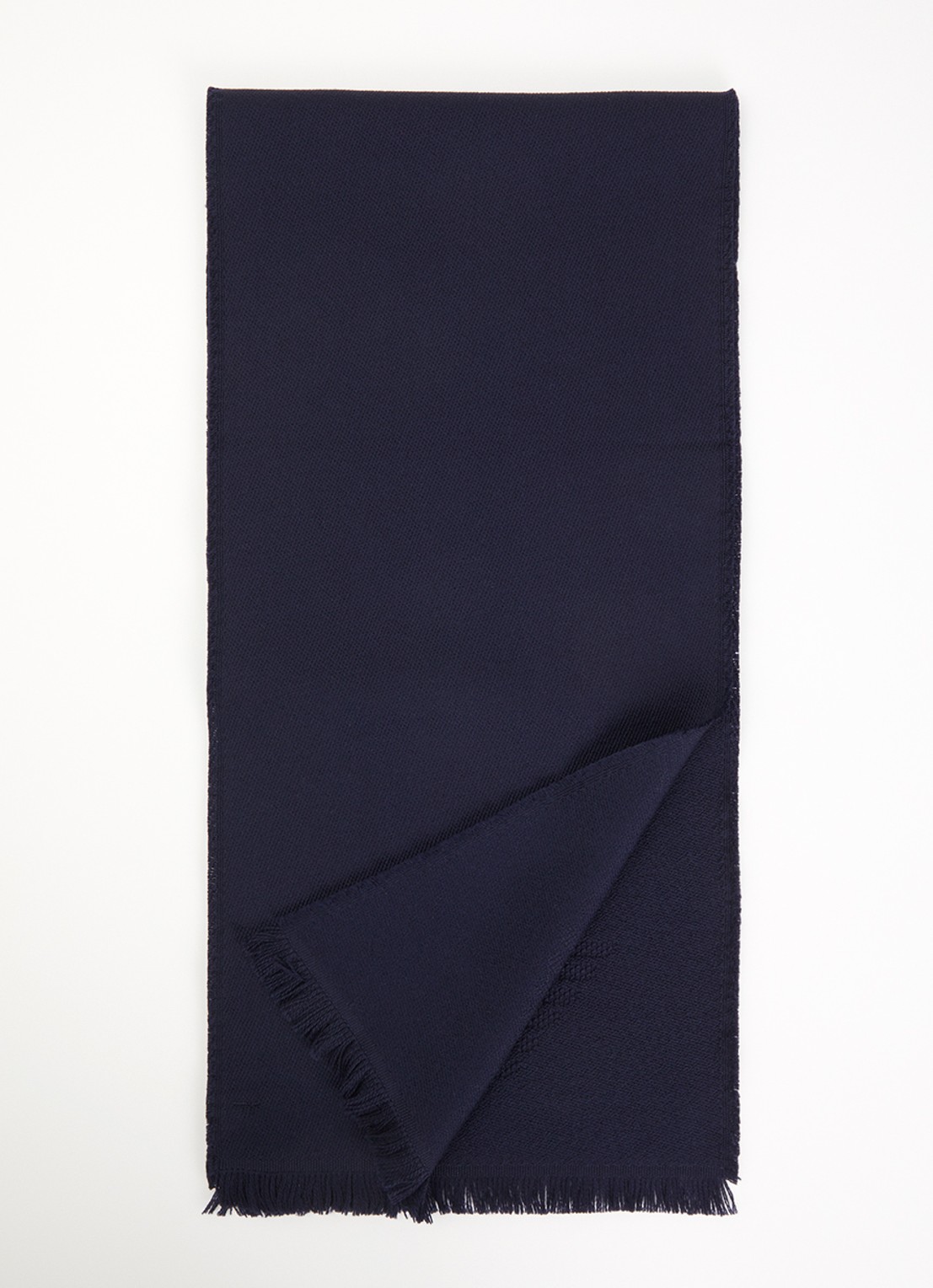 Armani Sjaal van scheerwol 180 x 26 cm - voorkant 3 donkerblauw