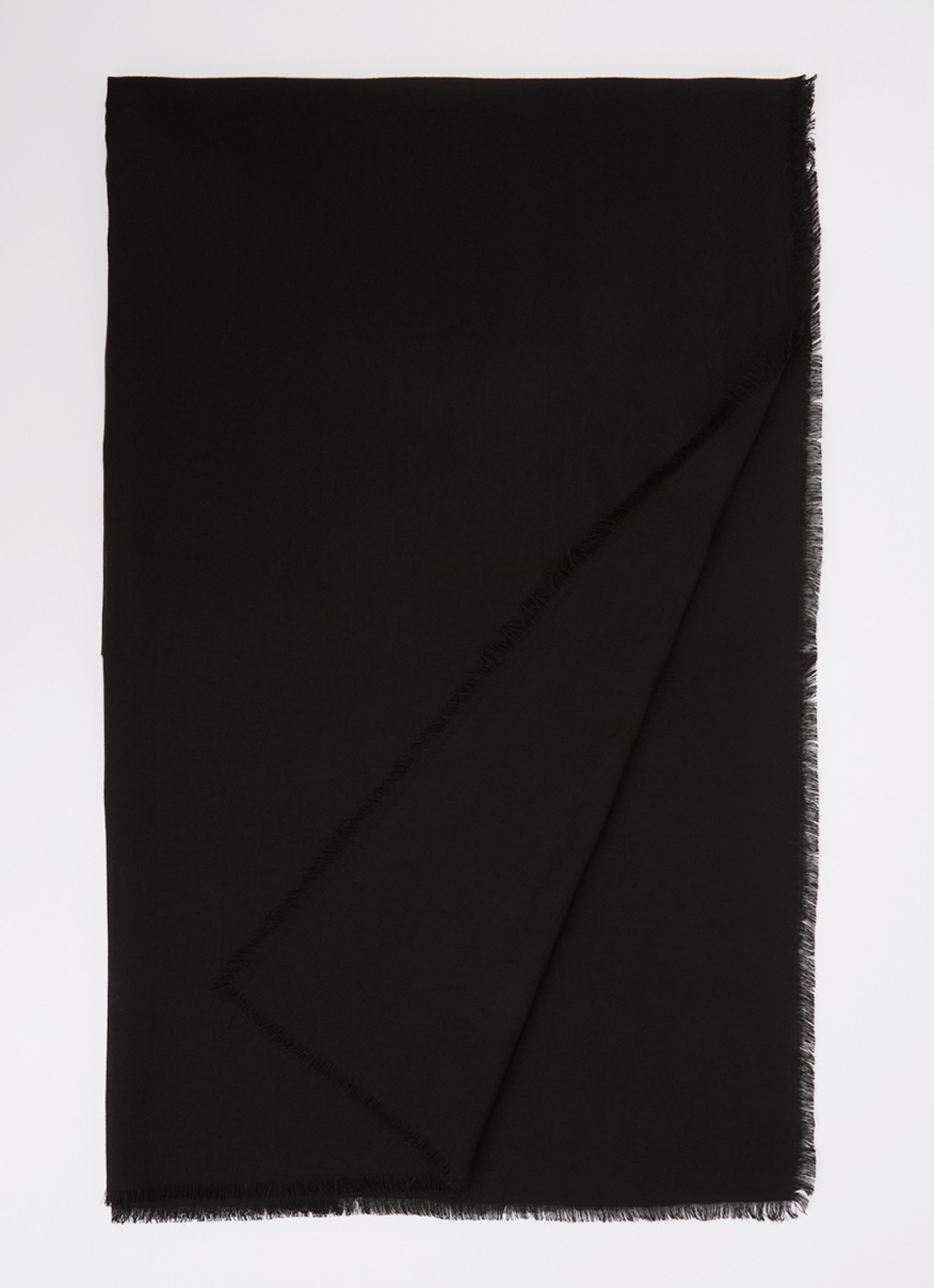 Armani Sjaal van scheerwol met logoprint 65 x 180 cm - voorkant zwart