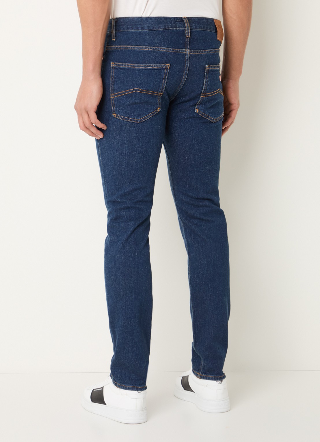 Armani Skinny jeans met lichte wassing - achterkant 3 indigo