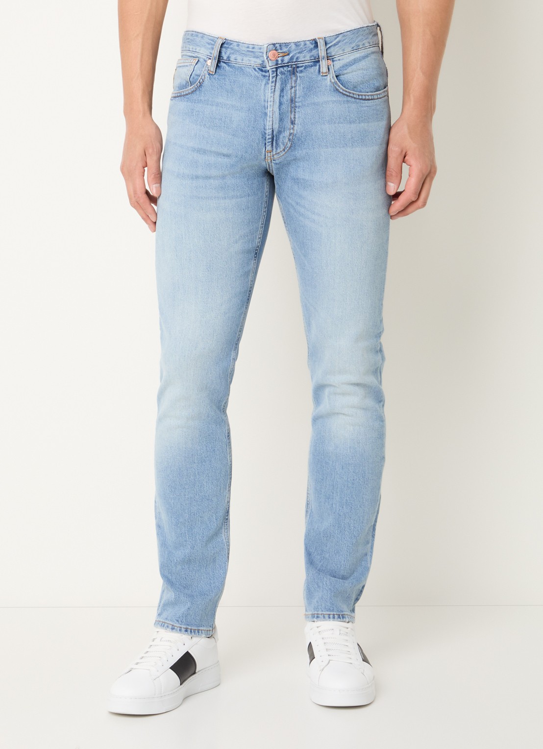 Armani Skinny jeans met lichte wassing - detail 3 blauwgrijs