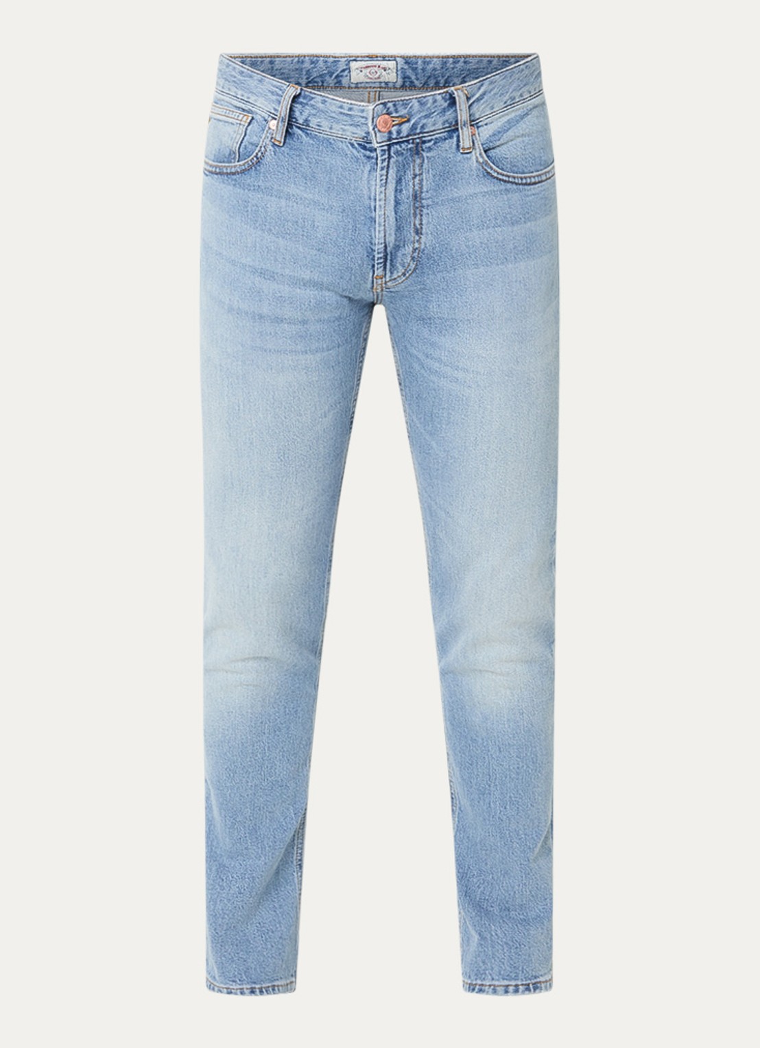 Armani Skinny jeans met lichte wassing - voorkant blauwgrijs