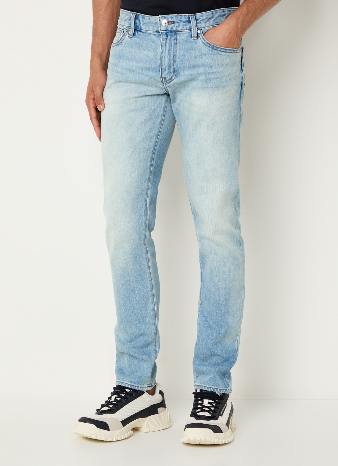 Armani Skinny jeans met steekzakken - detail 3 lichtblauw
