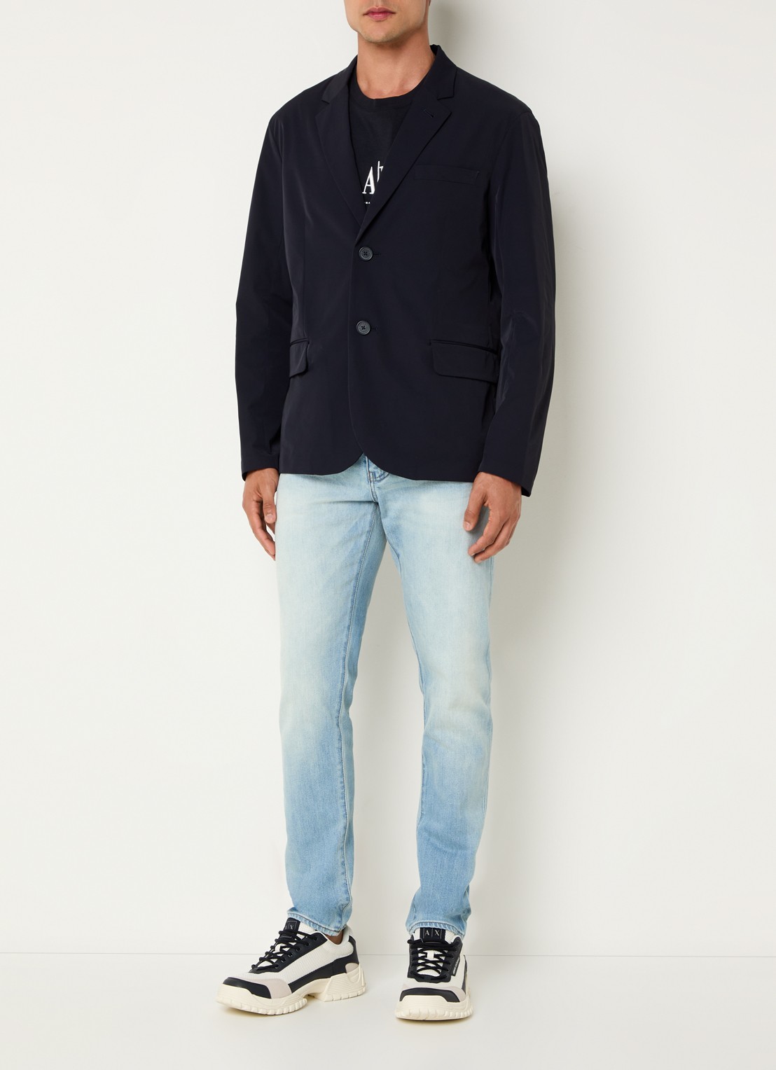 Armani Skinny jeans met steekzakken - voorkant 2 lichtblauw