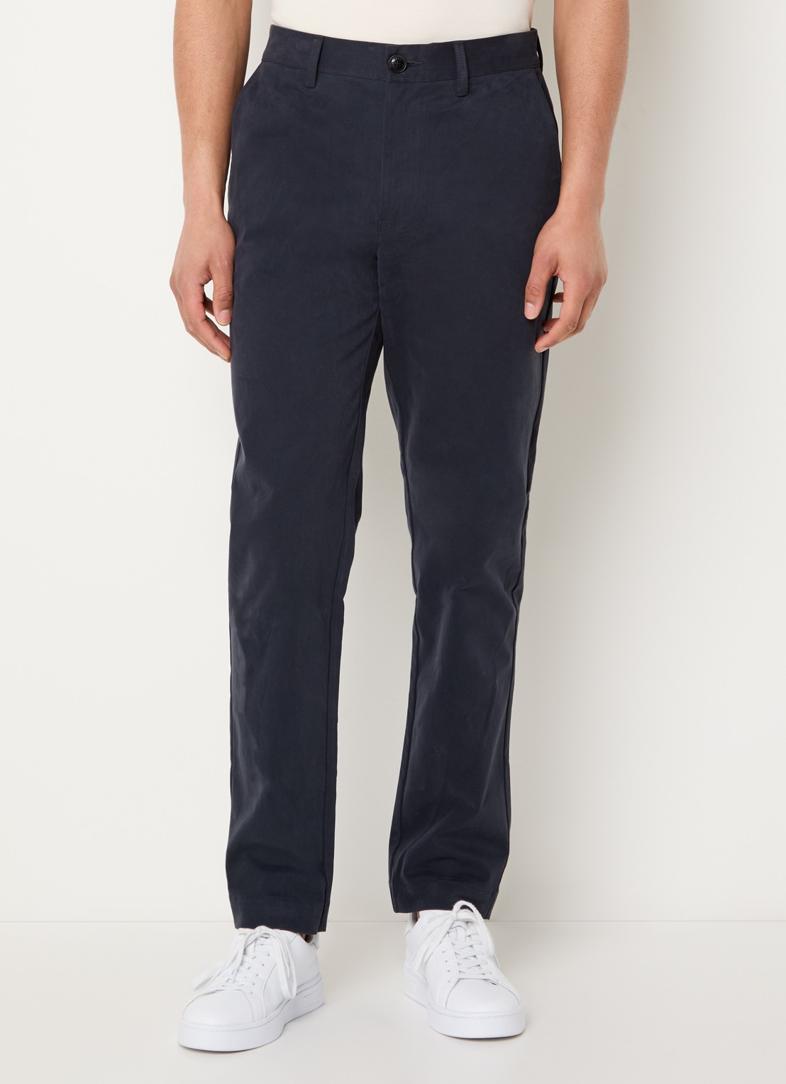 Armani Slim fit chino met steekzakken - detail donkerblauw