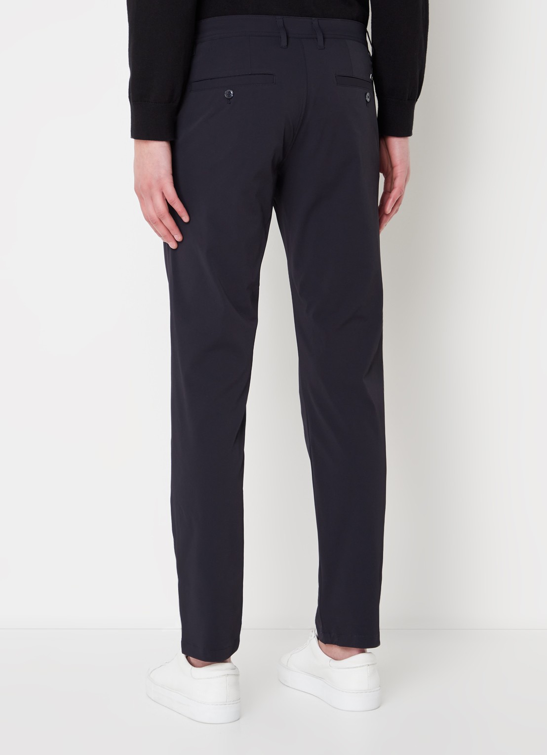 Armani Slim fit chino met stretch en steekzakken - achterkant 5 donkerblauw