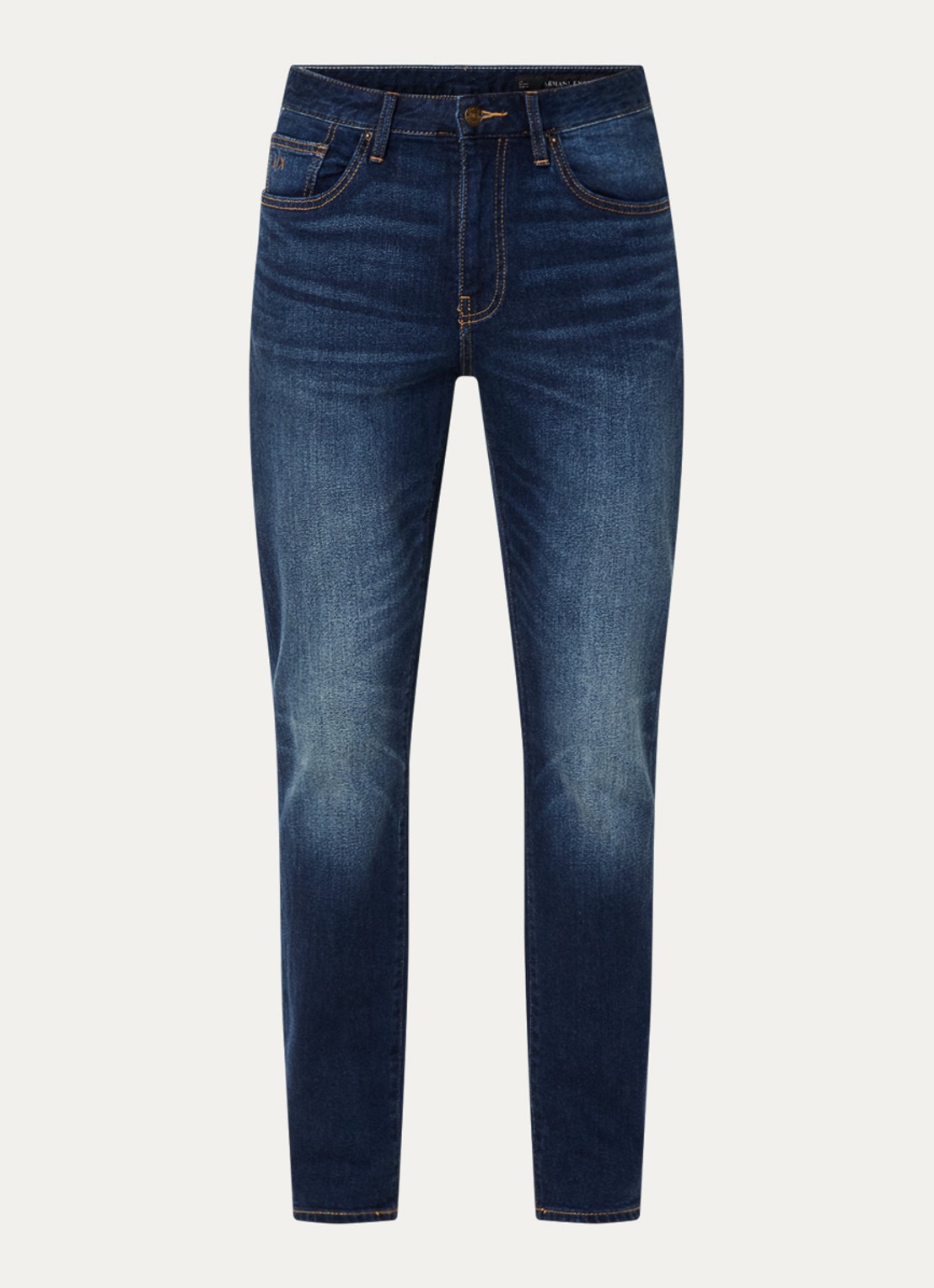 Armani Slim fit jeans met donkere wassing - voorkant 2 indigo