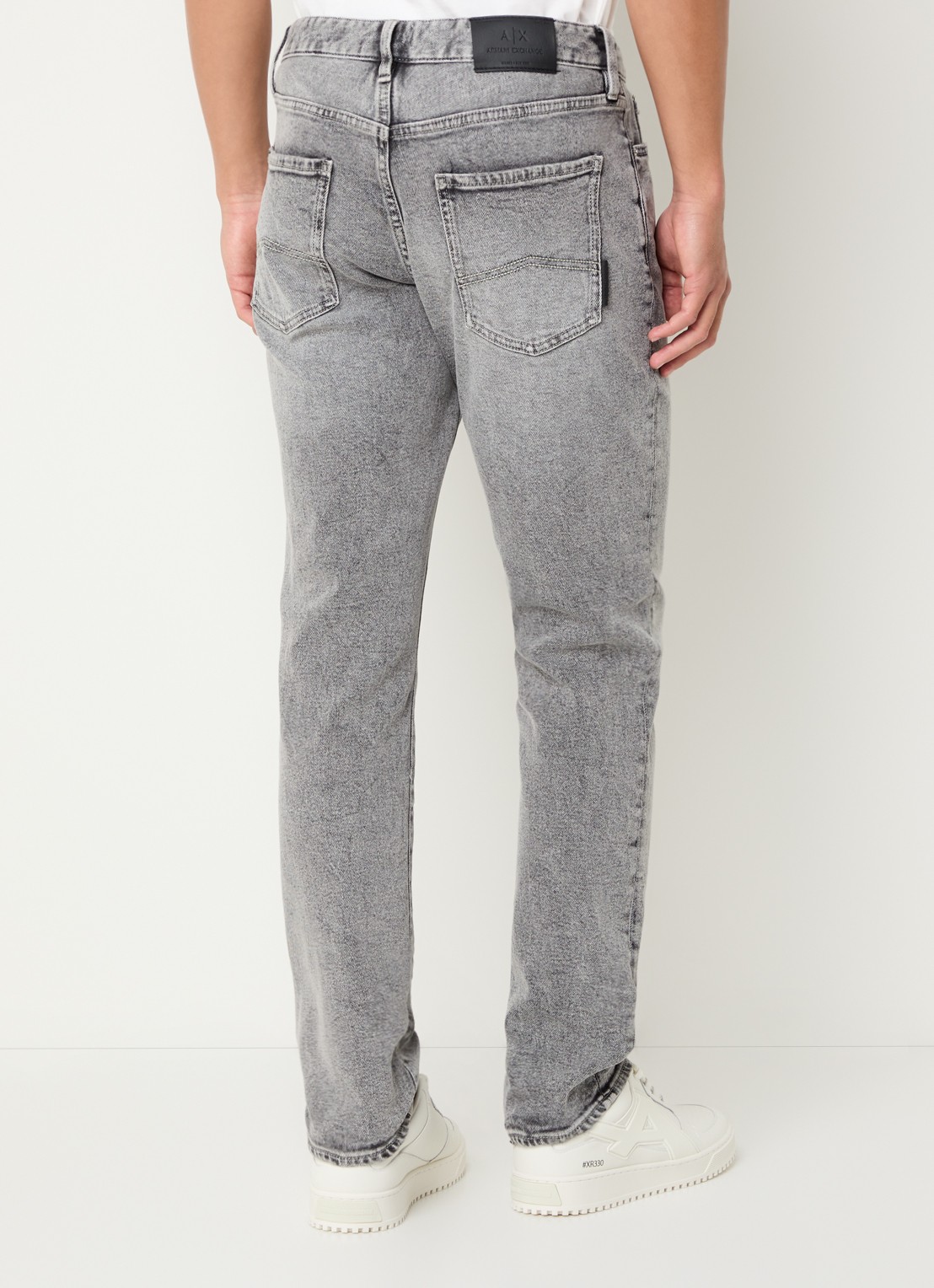 Armani Slim fit jeans met donkere wassing - achterkant 3 blauwgrijs