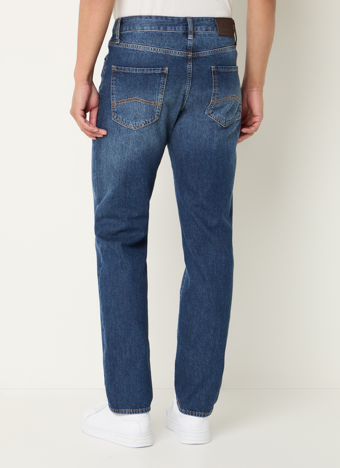 Armani Slim fit jeans met donkere wassing - achterkant indigo