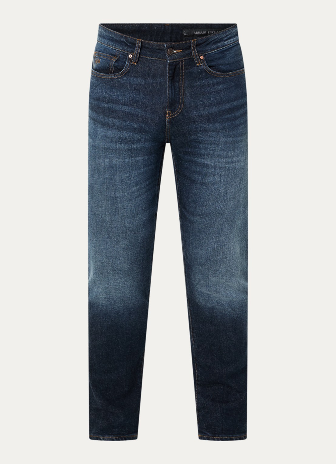 Armani Slim fit jeans met donkere wassing - voorkant 2 indigo