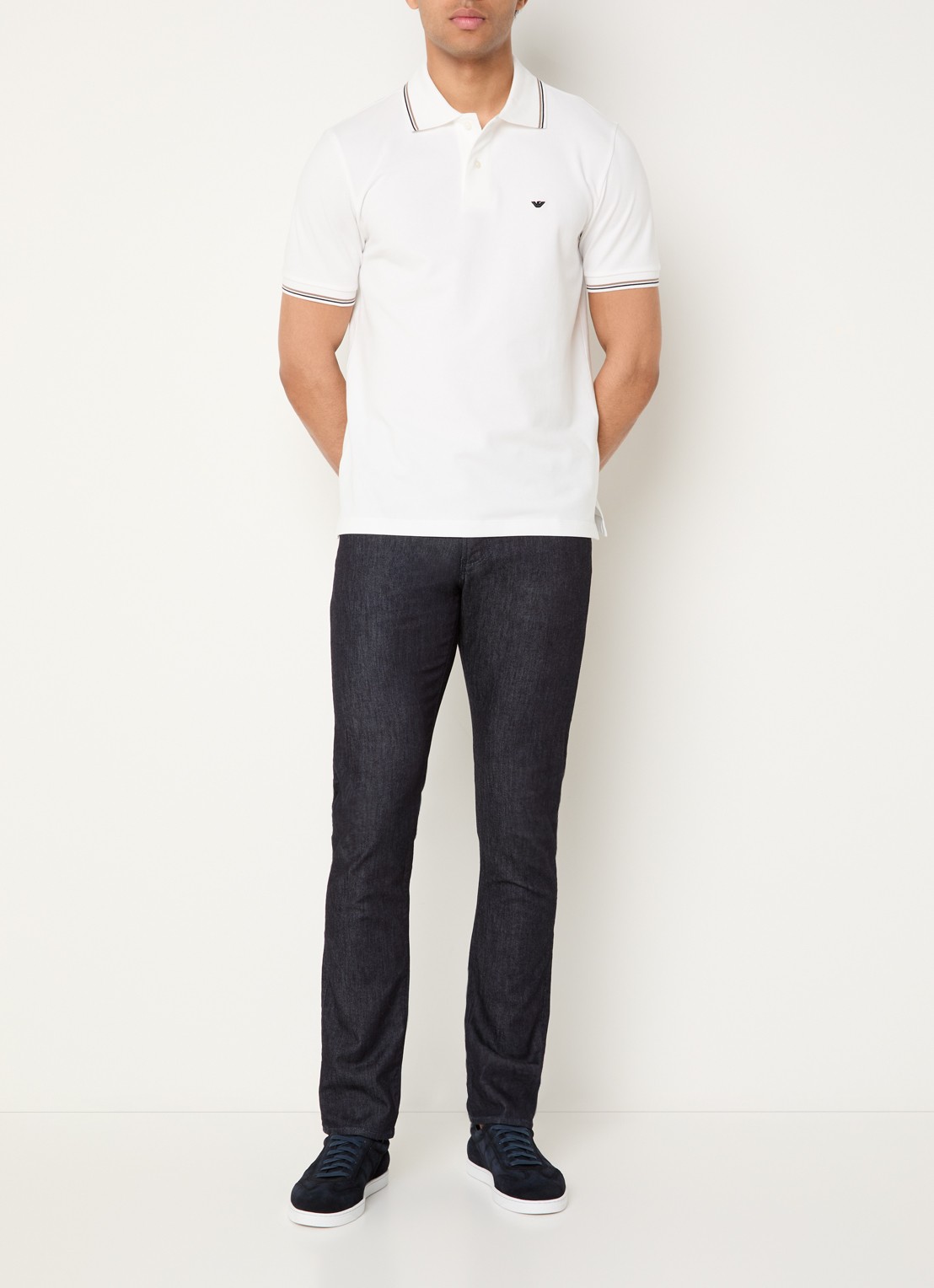 Armani Slim fit jeans met donkere wassing - voorkant 3 indigo