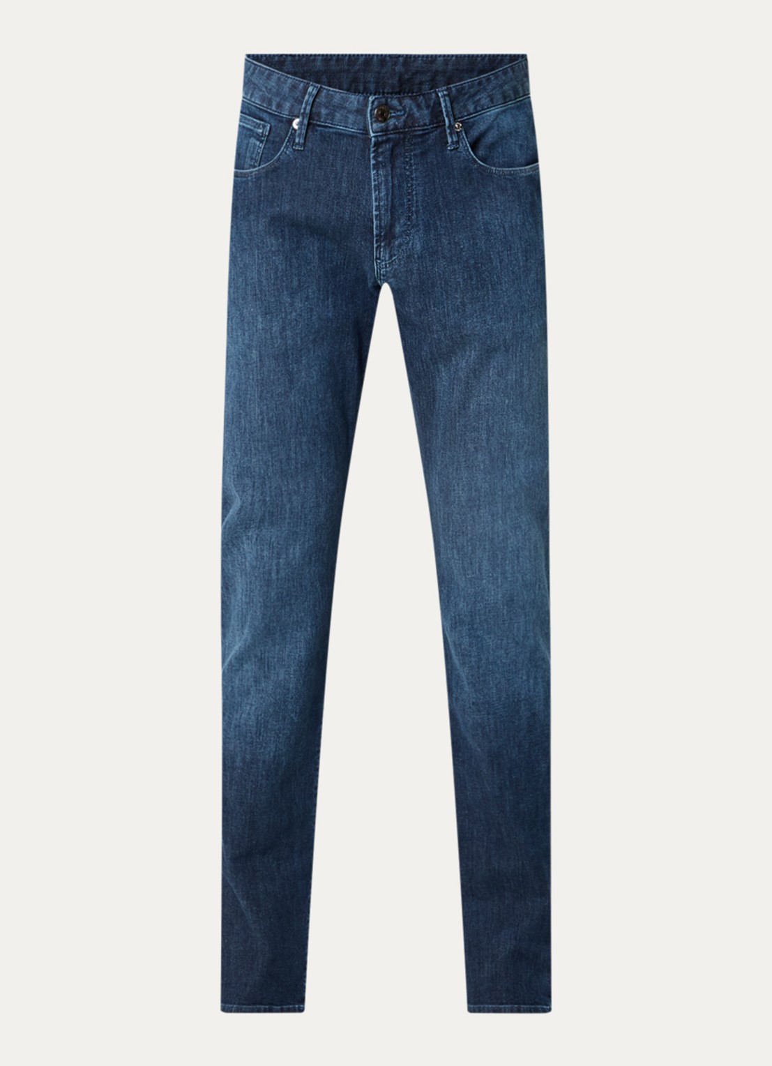 Armani Slim fit jeans met donkere wassing - voorkant 4 middengrijs