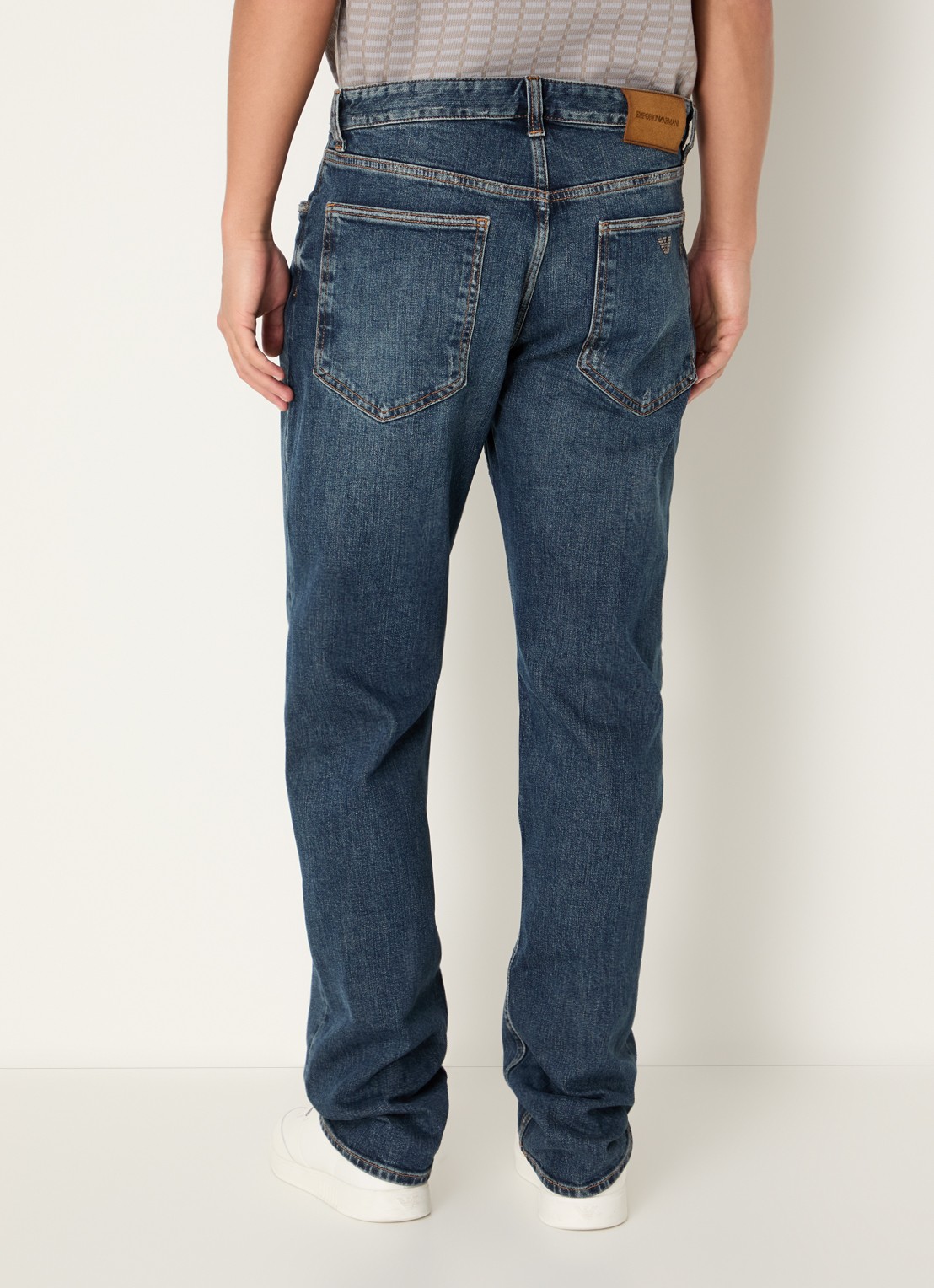 Armani Slim fit jeans met donkere wassing - achterkant 5 indigo