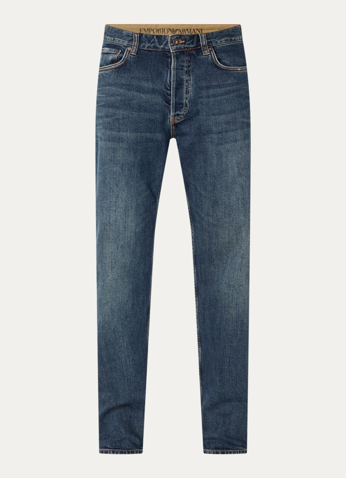 Armani Slim fit jeans met donkere wassing - voorkant indigo