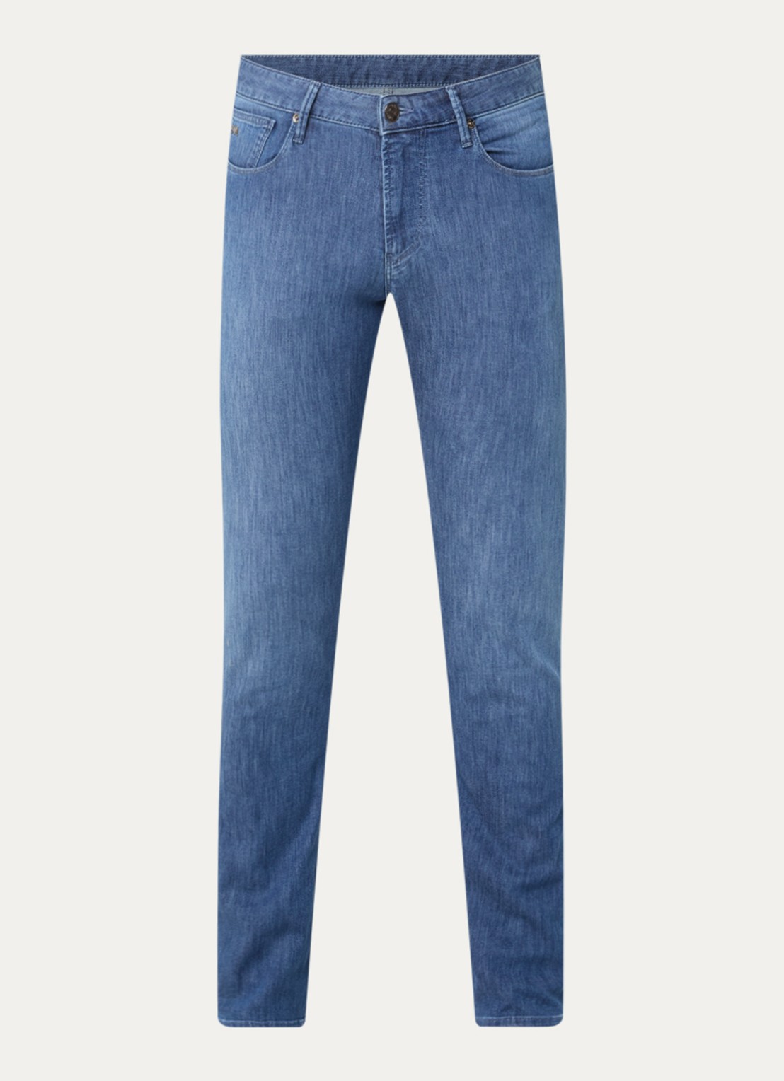 Armani Slim fit jeans met donkere wassing - voorkant 4 blauwgrijs