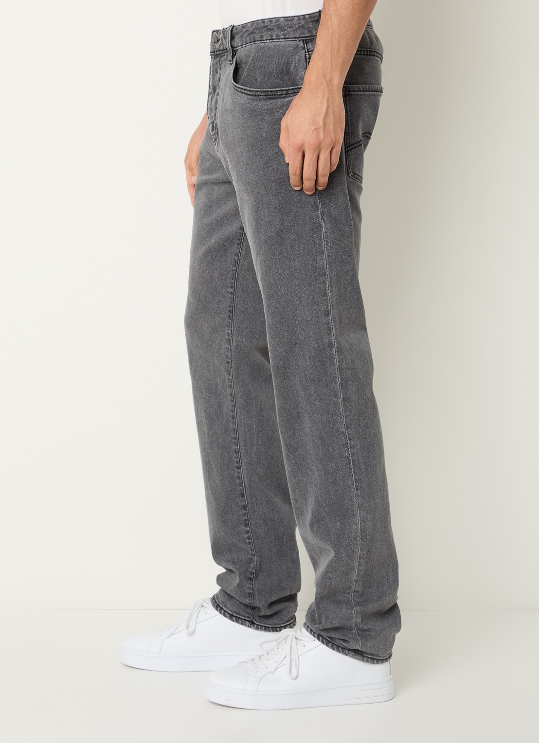 Armani Slim fit jeans met gekleurde wassing - detail 4 grijs