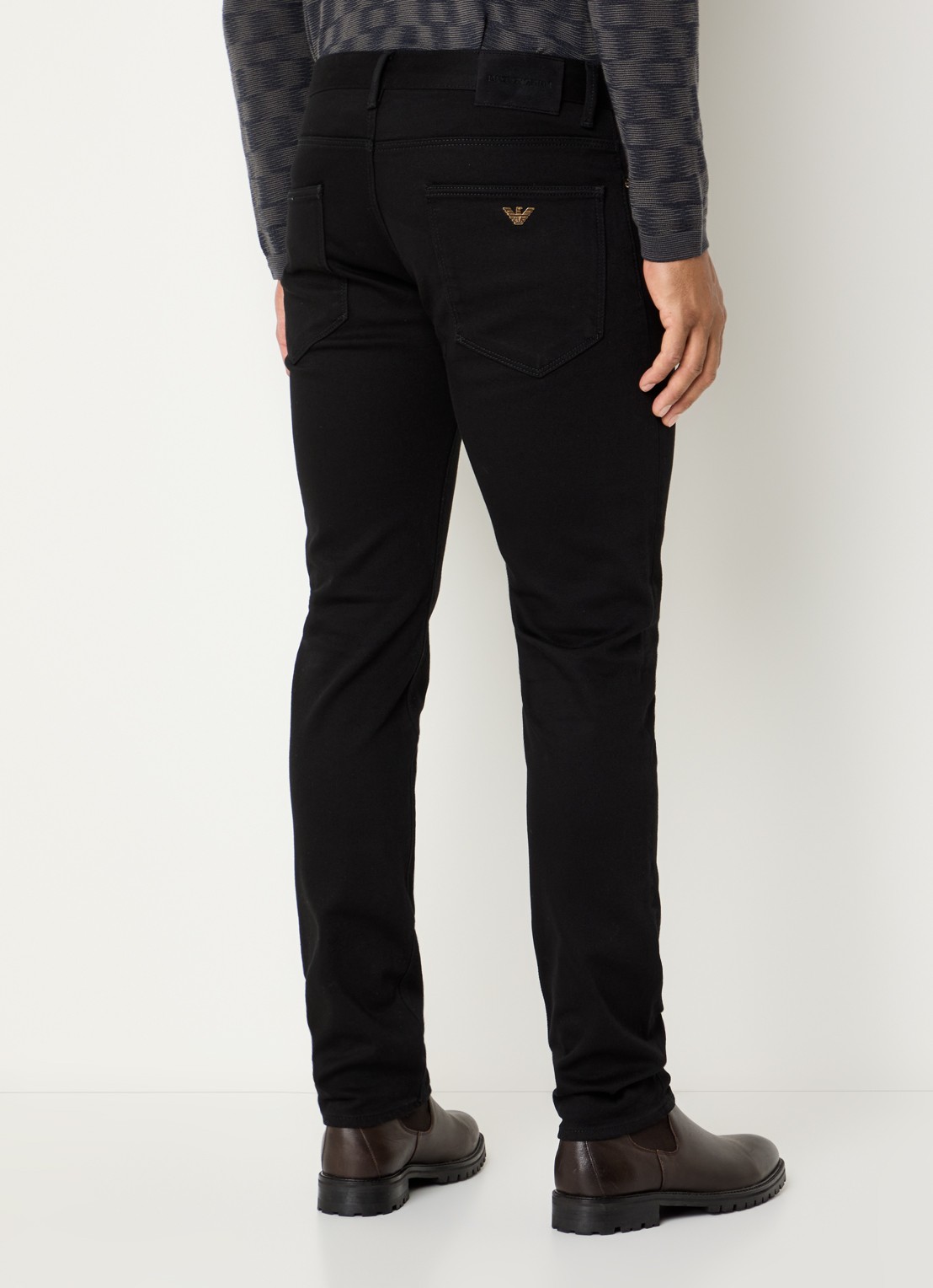 Armani Slim fit jeans met gekleurde wassing - achterkant zwart
