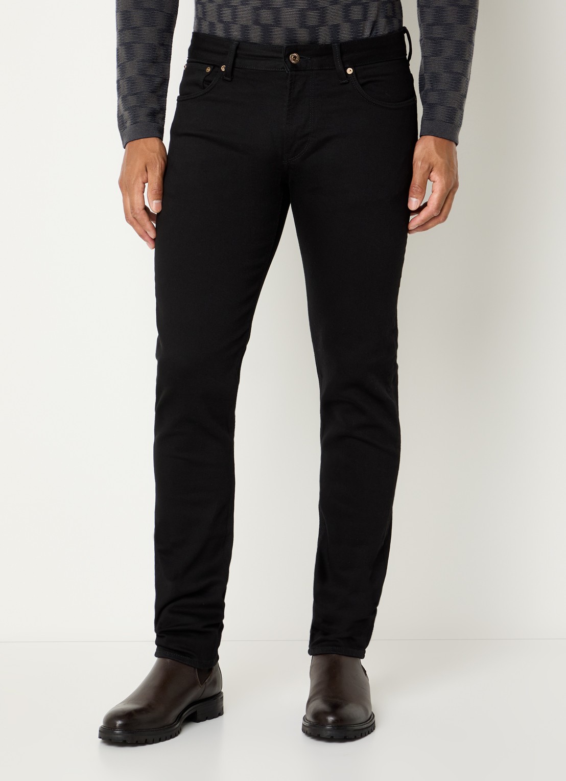 Armani Slim fit jeans met gekleurde wassing - detail 2 zwart
